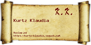 Kurtz Klaudia névjegykártya